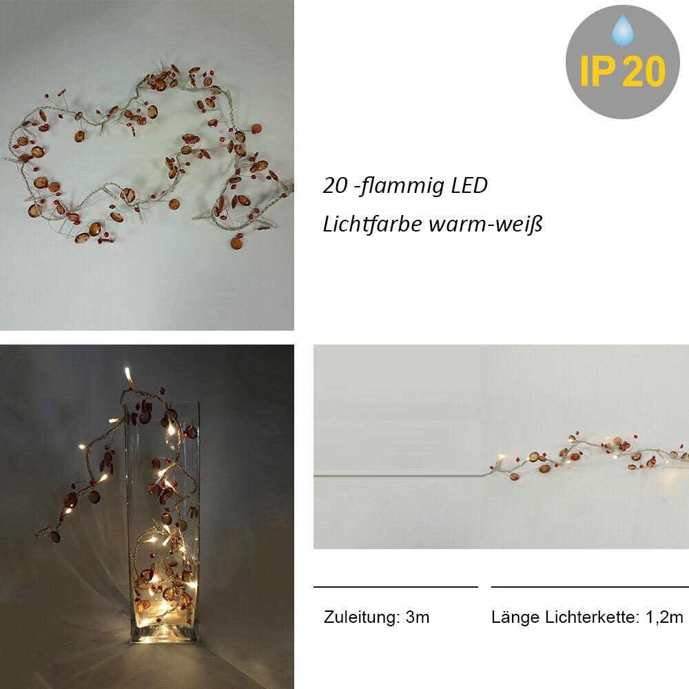 LED Lichterkette Brown pearl 20 flammig 