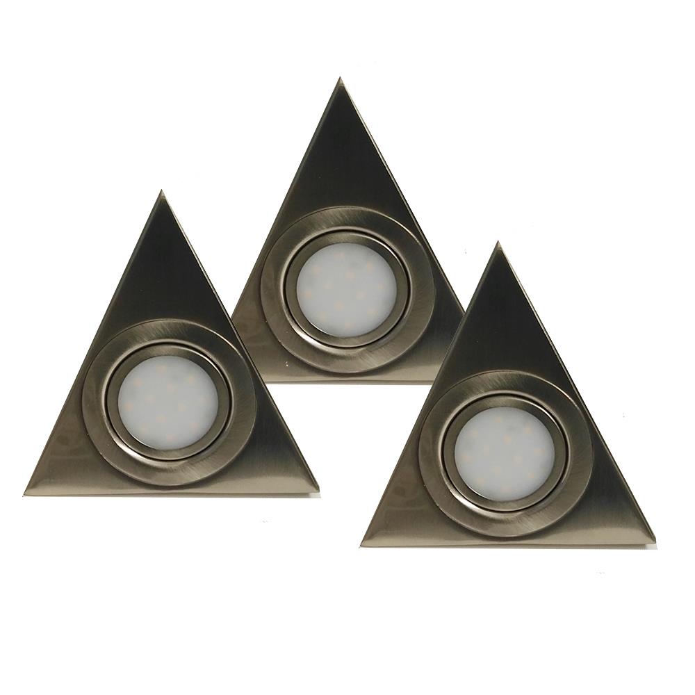 LED Aufbau-Unterbauleuchte Dreieck 3er Set Küchenleuchte