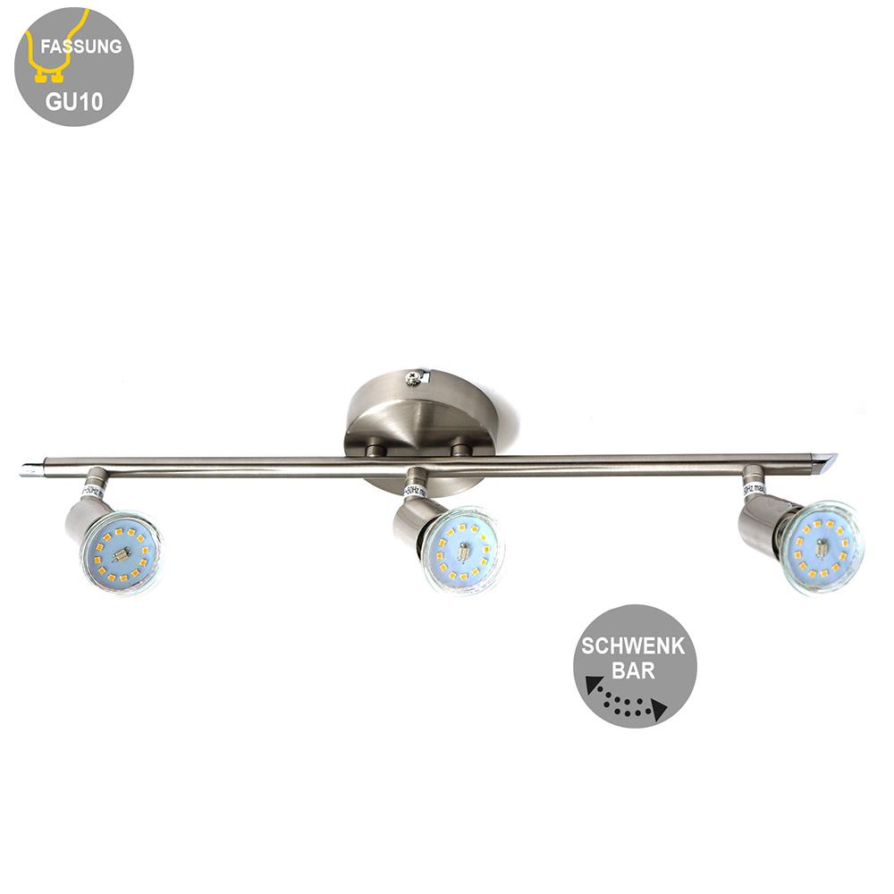 LED Spot Strahler Linos nickel 3-flammig