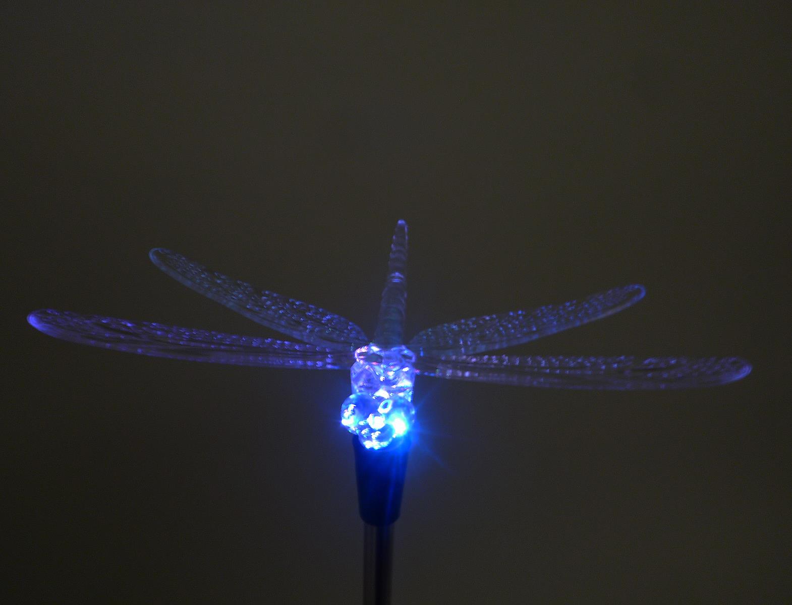 LED Solarspieß Libelle Solar Gartendekoration