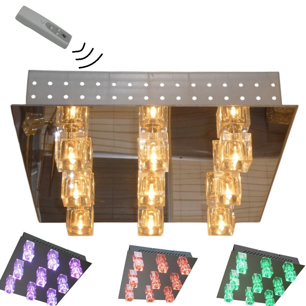 Deckenleuchte Crystal 9-flammig LED farbwechselnd