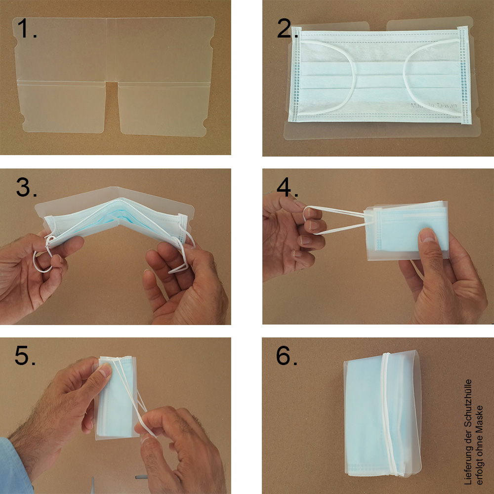 10 x faltbare Schutzhüllen, Aufbewahrungs-Etui für Gesichtsmaske