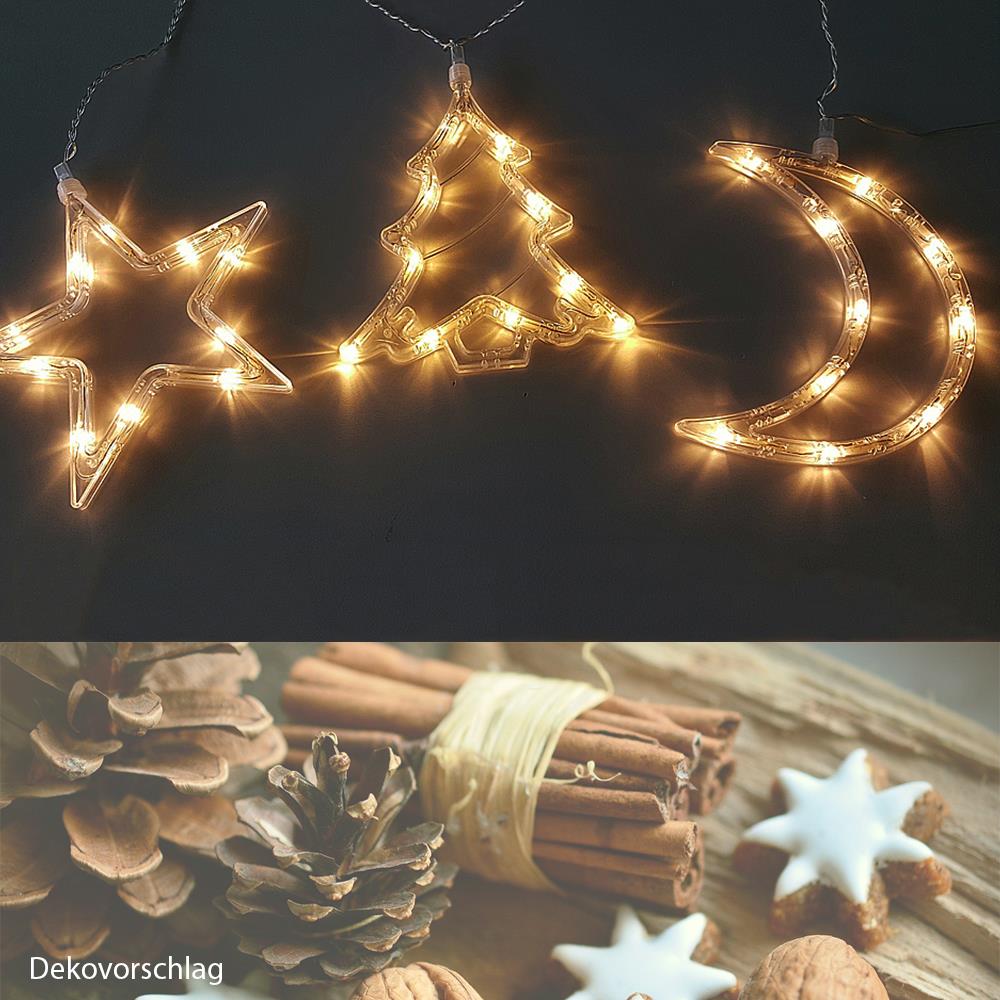 LED Lichterkette Stern-Mond-Baum Fenster-Weihnachtsbeleuchtung