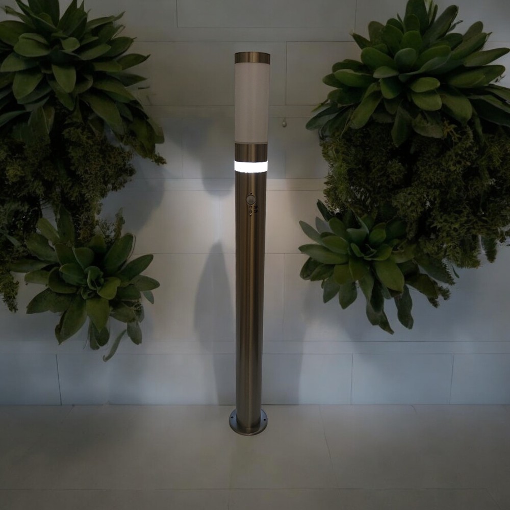 Edelstahl Außen-Stehleuchte Lisa 1m mit Bewegungsmelder