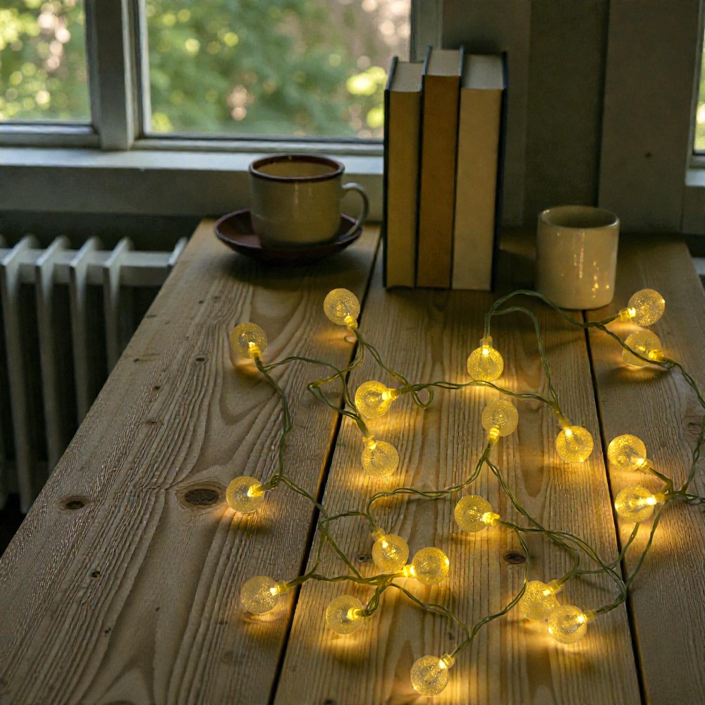 LED Lichterkette Ball 20-flammig batteriebetrieben warmweiß