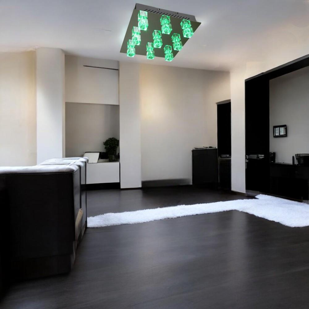Deckenleuchte Crystal 9-flammig LED farbwechselnd