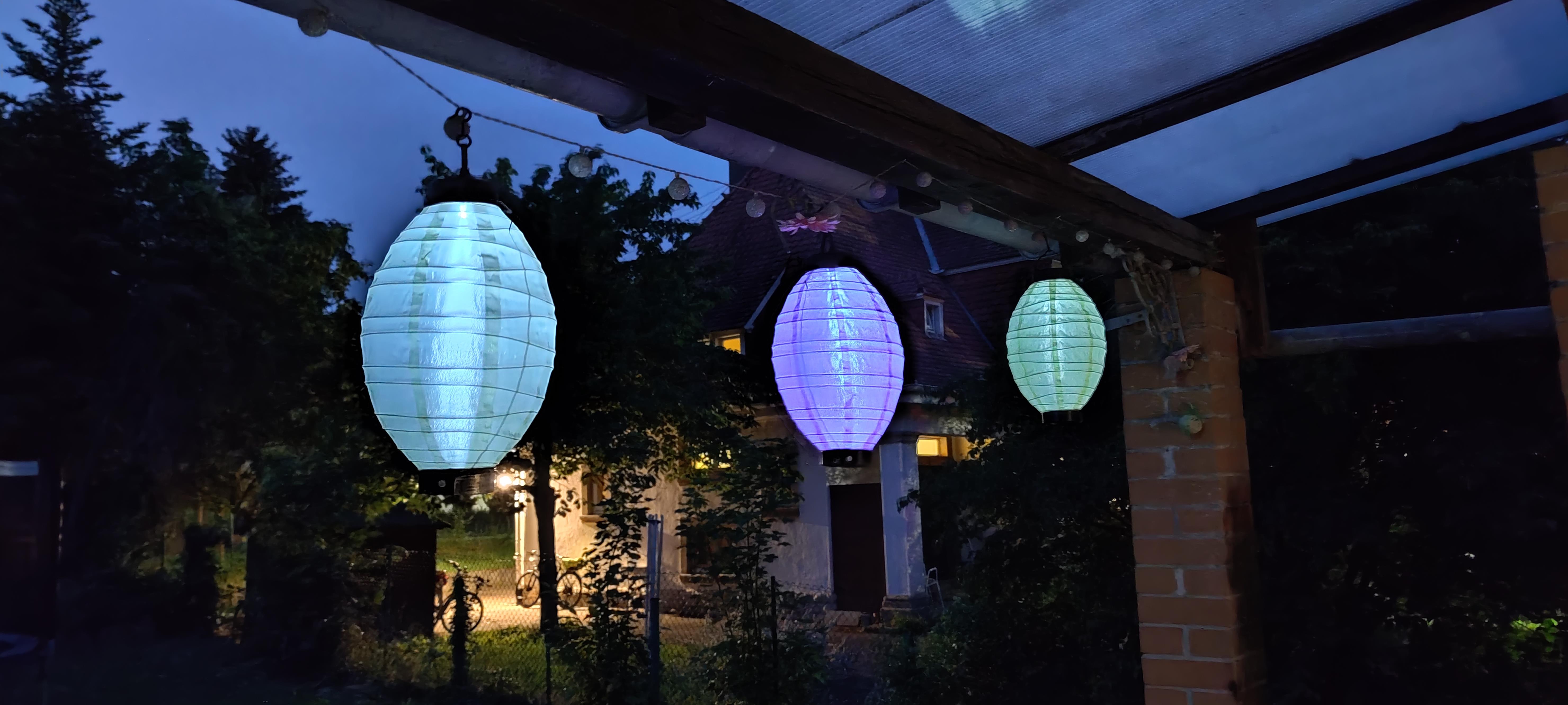 Solar Lampion Bottle lila