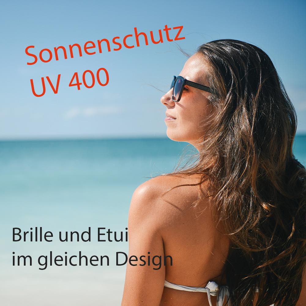 Damen-Sonnenbrille, Sonnen-Schutz mit UV-400-Schutz, Etui im passenden Design, Strand-Brille