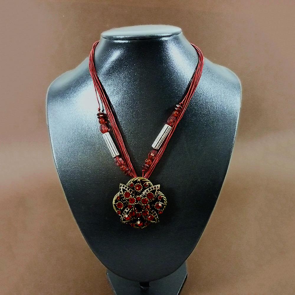Kette-Collier Stern in rot Halskette