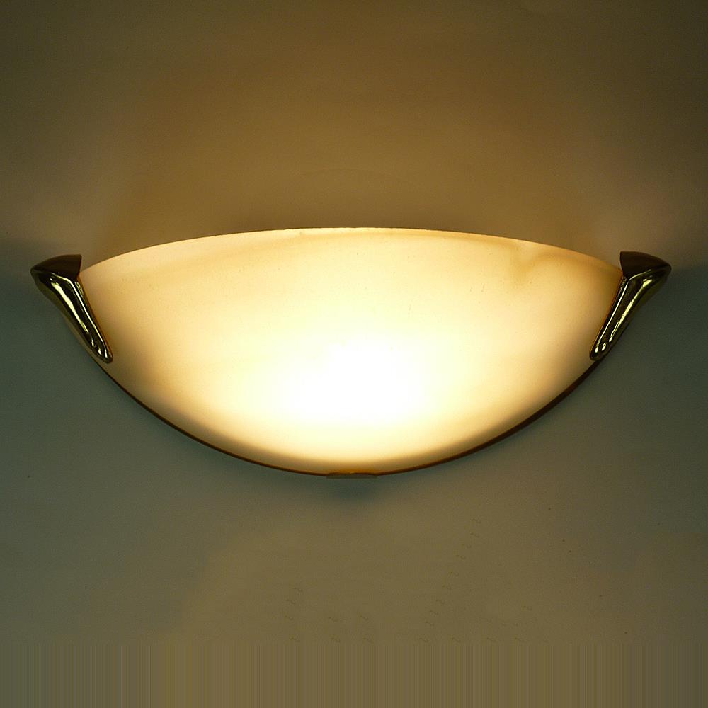 Wandleuchte Style messing Glas creme