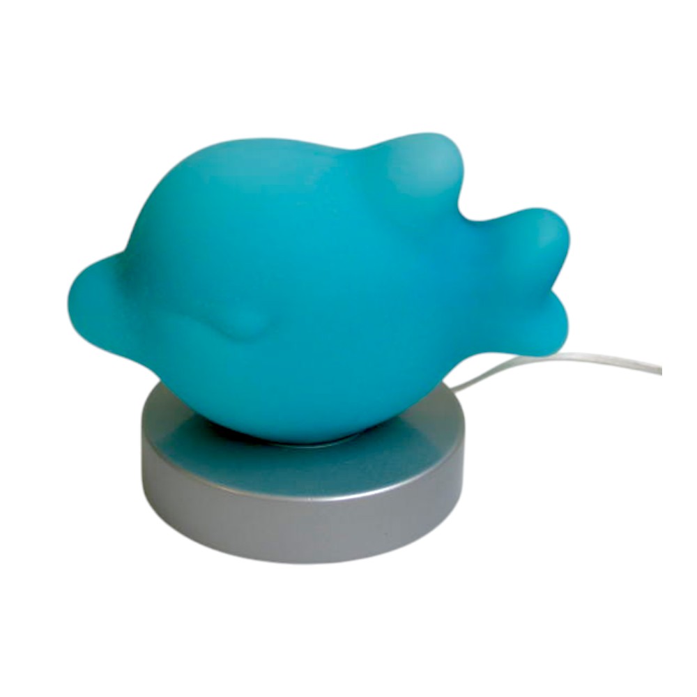  Vollglas-Tisch-Leuchte FABIUS FISCH türkis Dekolampe