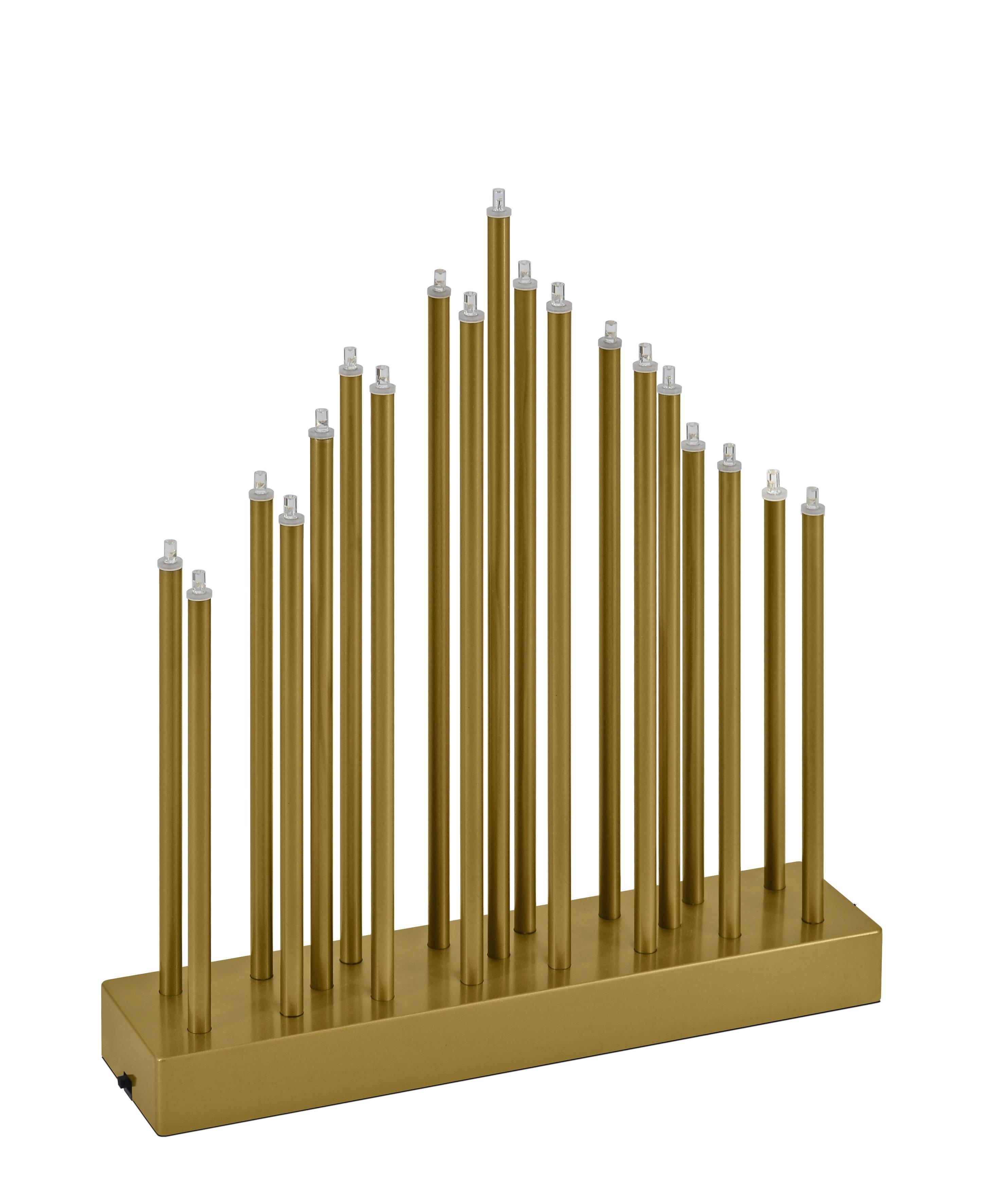Stimmungsleuchte Pyramide 19 flg Altmessing Batterie