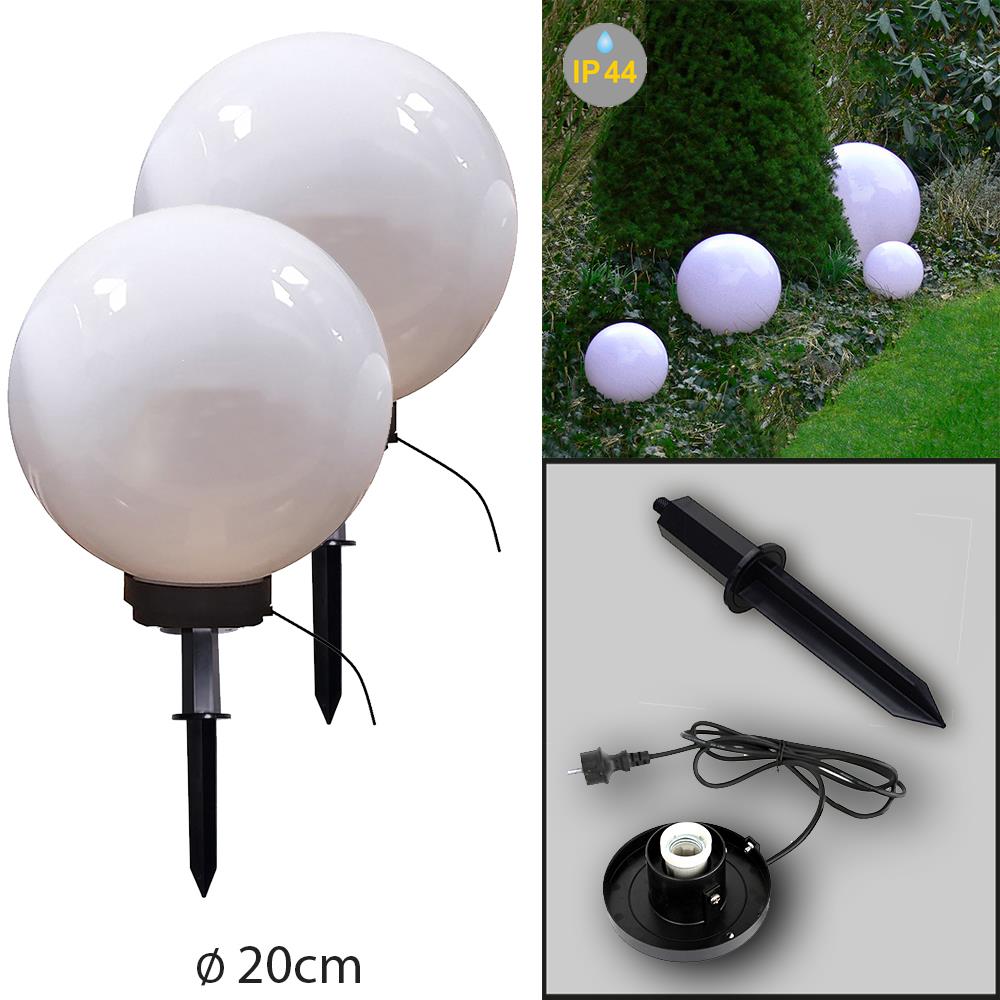 2 x LED Aussenleuchte Kugellampe "Marlon" 20cm E27