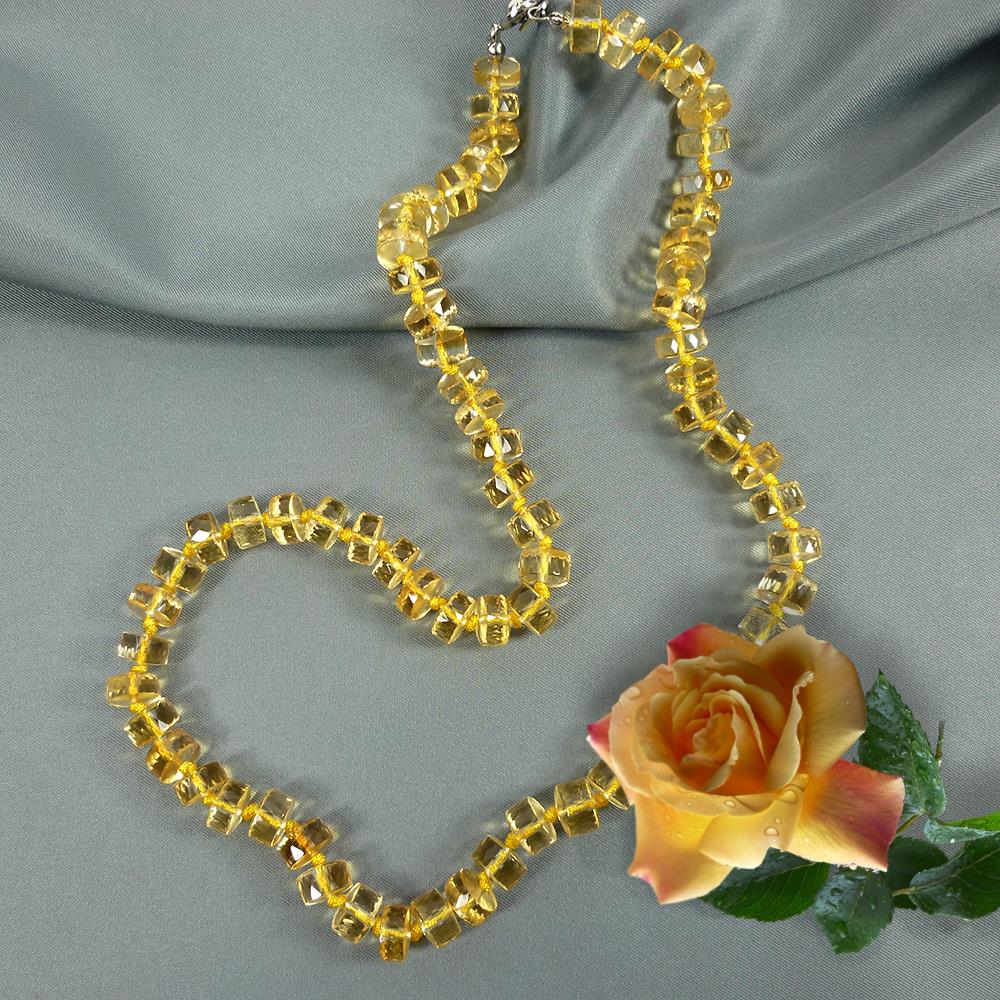 Kette Citrin 55cm Edelstein Halskette Geschenk