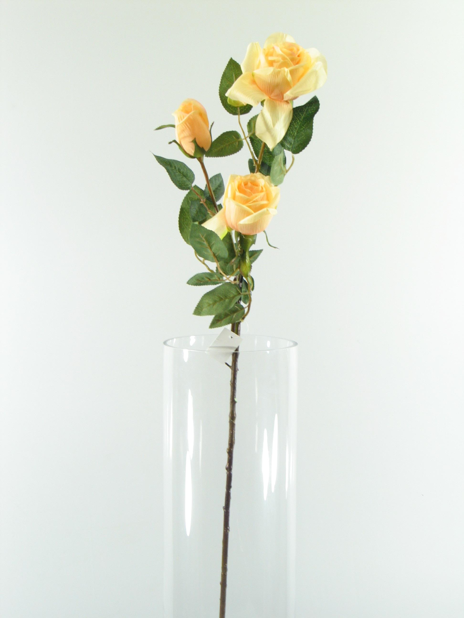 Kunstblume ROSE mit 3 Blüten