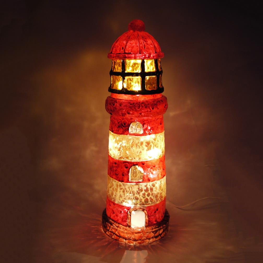 Dekorations-Leuchte-Lampe Leuchturm rot Fiberglas-Tisch-Kinder-Party-Lampe