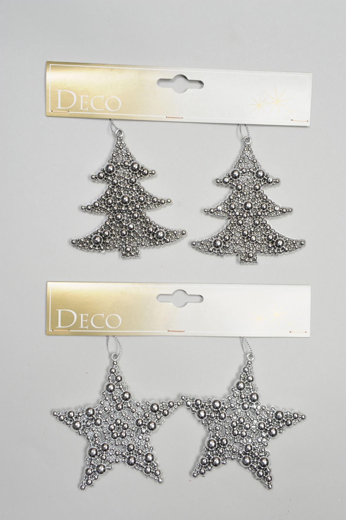 4 x Weihnachtliche Anhänger Stern+Tanne Baumschmuck Weihnachtsdeko