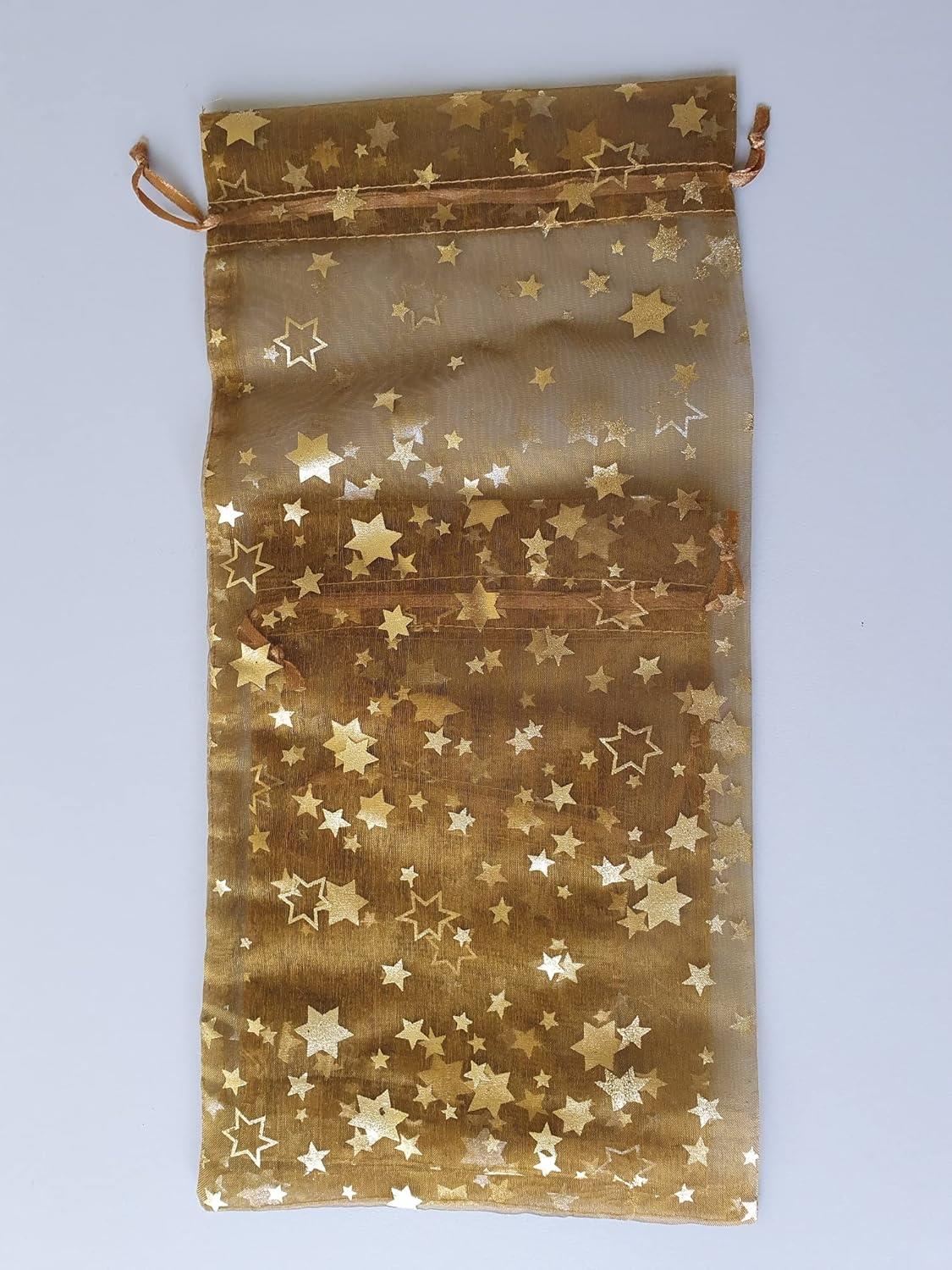 2 x 3-tlg. Organza-Zugbeutel Set mit Zugband Geschenkidee