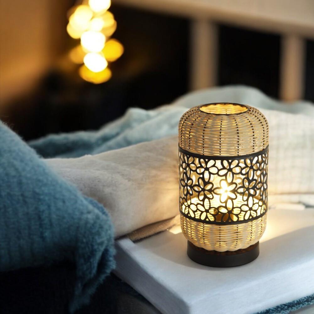 Tischleuchte Elio Metall/Rattan Dekoleuchte