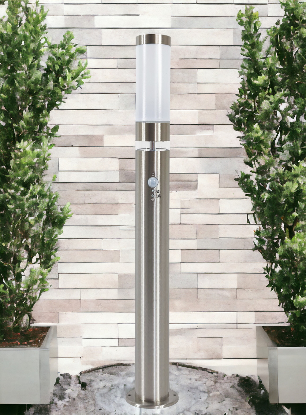 Edelstahl Außen-Stehleuchte Lisa 1m mit Bewegungsmelder