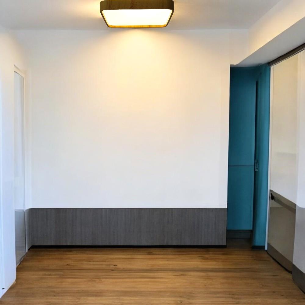 Moderne LED Dekenleuchte Senja viereck 28cm holzoptik/weiß