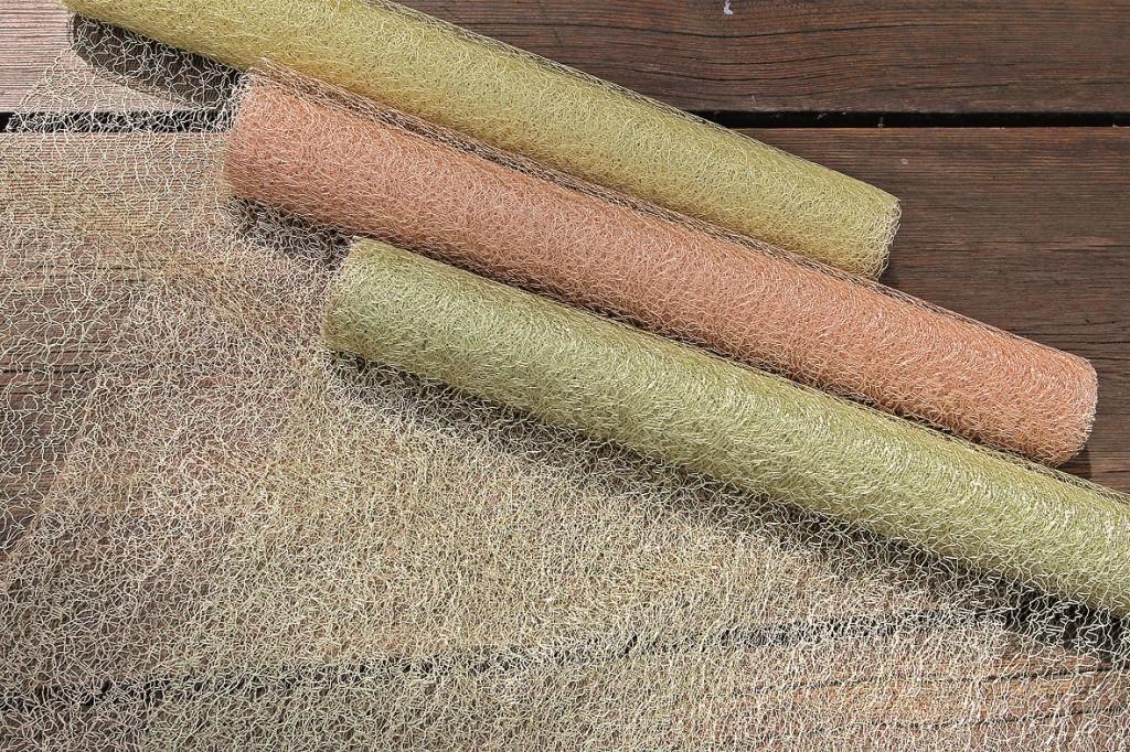 Edles Tischband, Dekostoff 3er Set Farbe Kupfer-grün-gelb Tischläufer Tischdekoration Stoff 