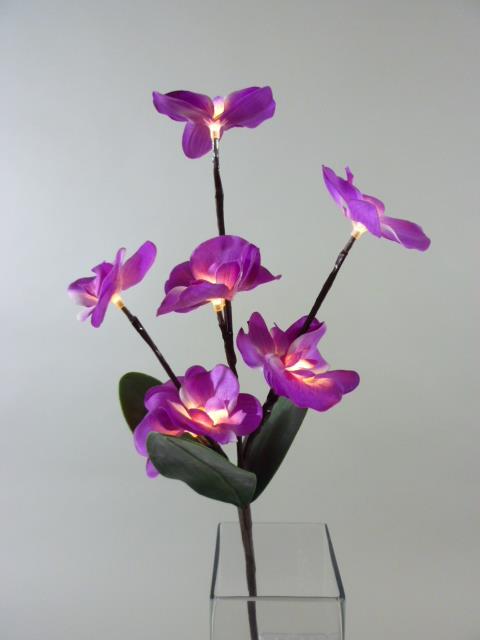 Blütenzweig ORCHIDEE beleuchtet Dekozweig Dekoleuchte Batterie betrieben