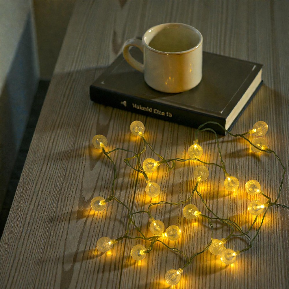 LED Lichterkette Ball 20-flammig batteriebetrieben warmweiß