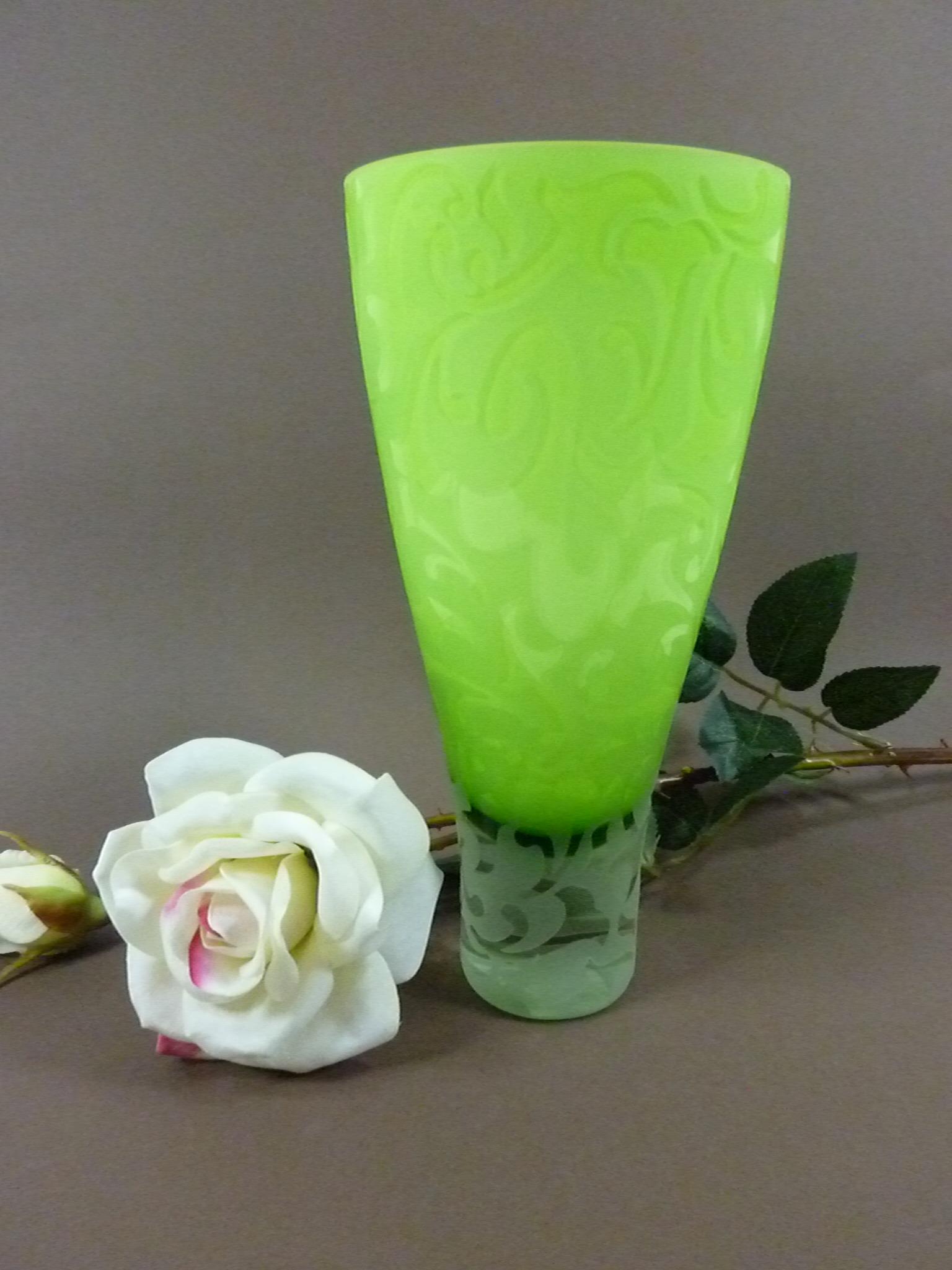 Ornament Glasvase grün Dekoration Blumenvase