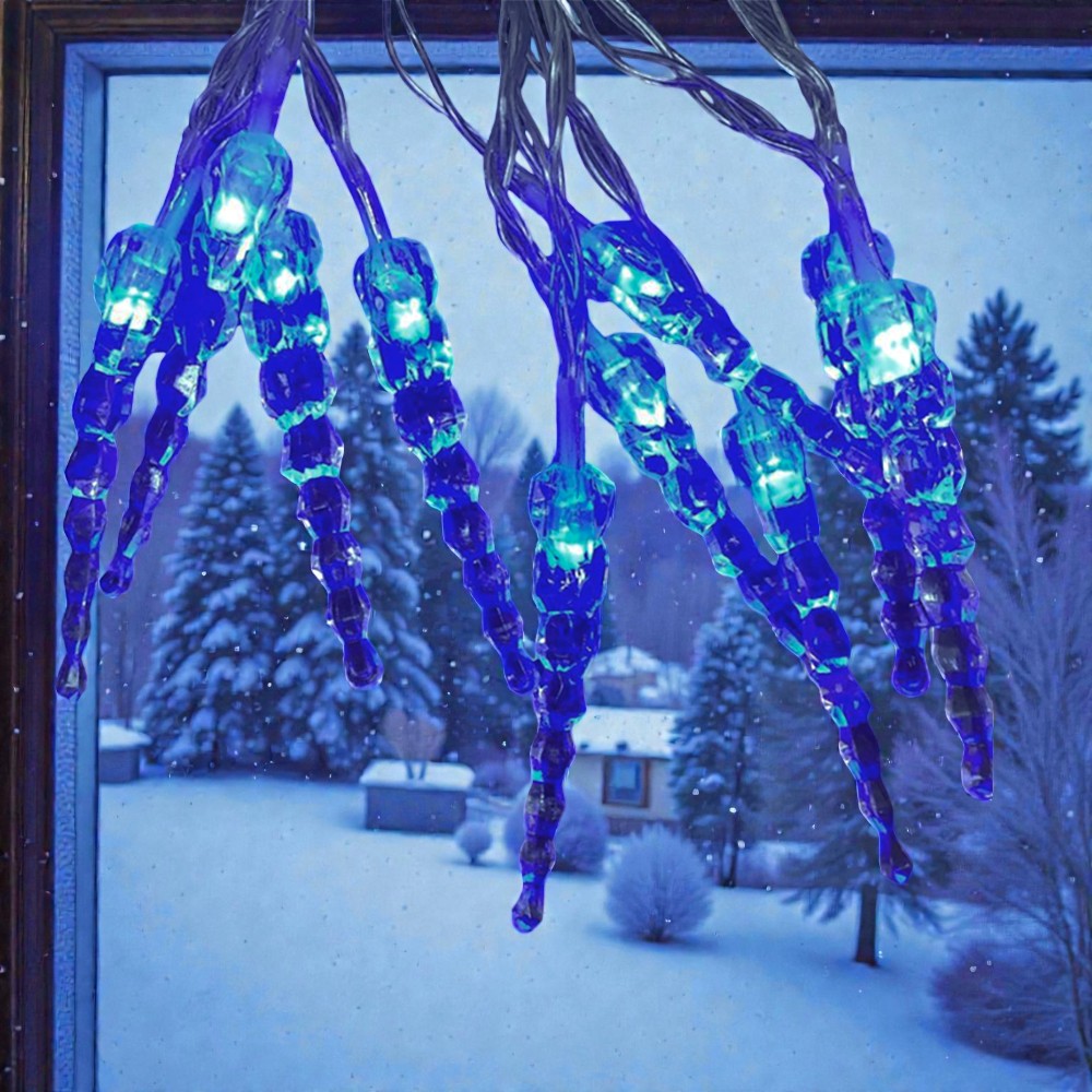 LED Lichterkette Eiszapfen 10 flammig batteriebetrieben Weihnachtsbeleuchtung