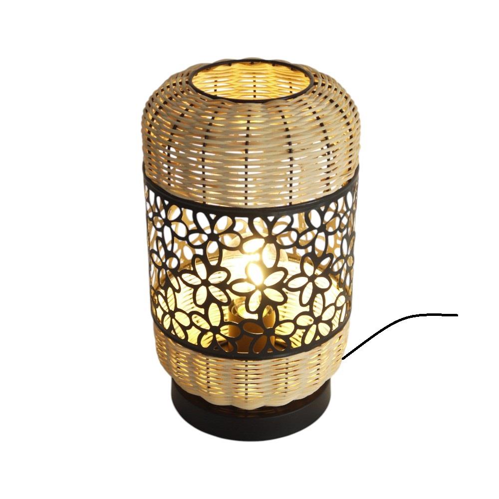 Tischleuchte Elio Metall/Rattan Dekoleuchte