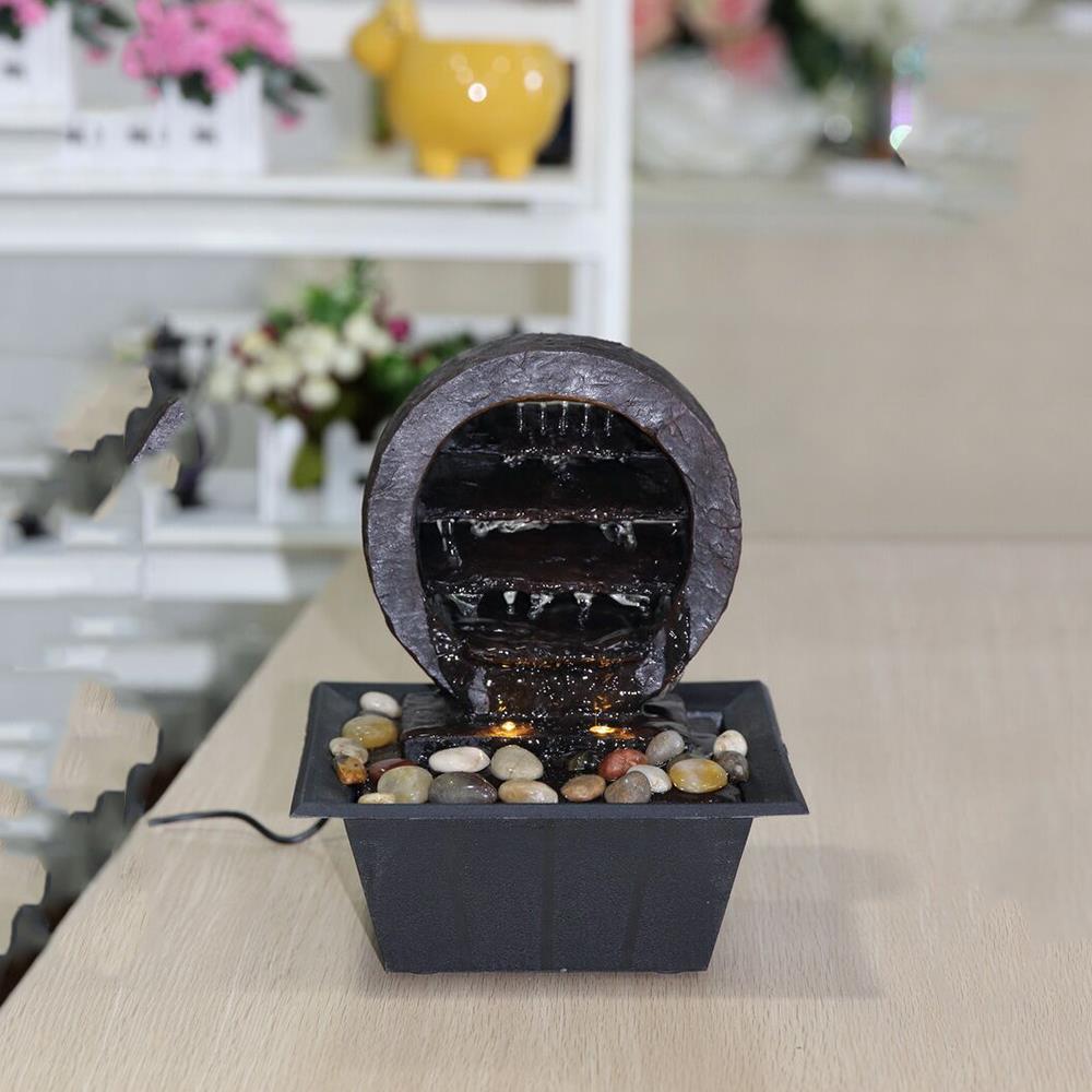 Zimmer-Spring-Brunnen Tischbrunnen Zen mit LED Beleuchtung Raumbefeuchter 