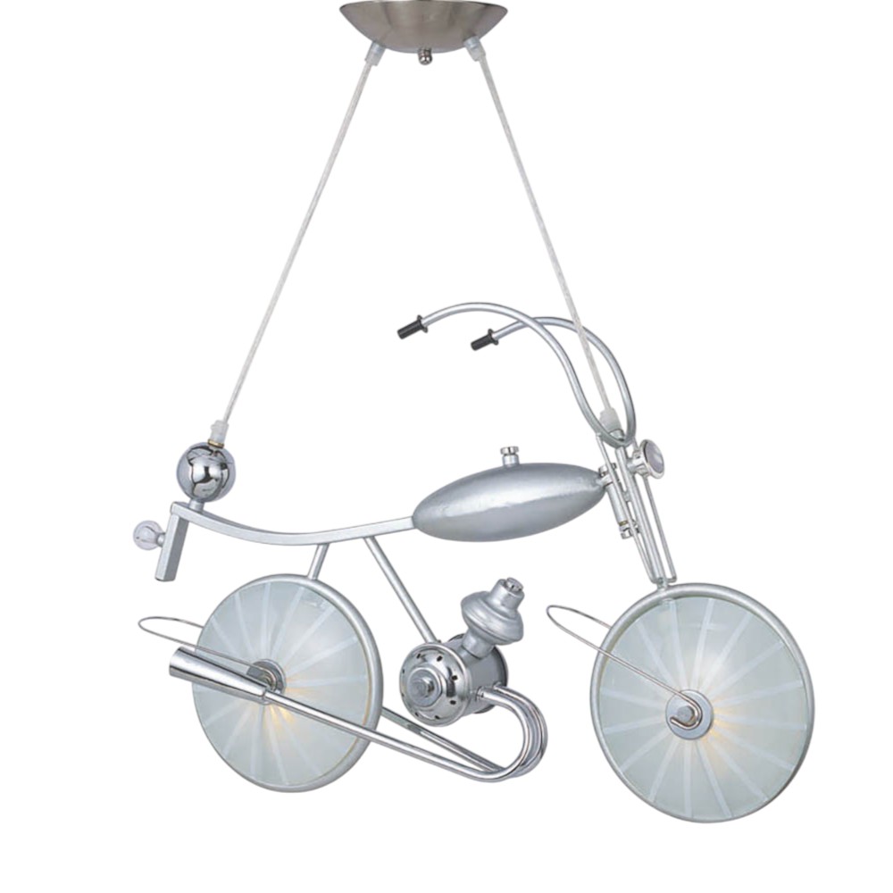 Designer-Decken-Pendelleuchte BIKE Metall und Glas