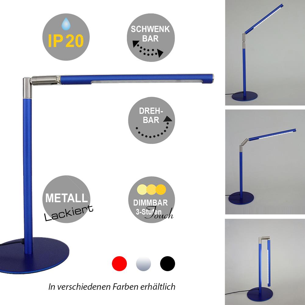 LED Tischleuchte LINCOLN mit Touch-Dimmer  flexible Schreibtischleuchte 