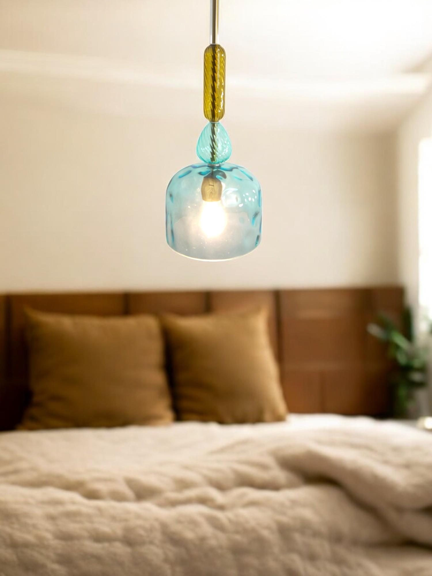 Moderne Glas Pendelleuchte ELIA 1-flammig Hängelampe