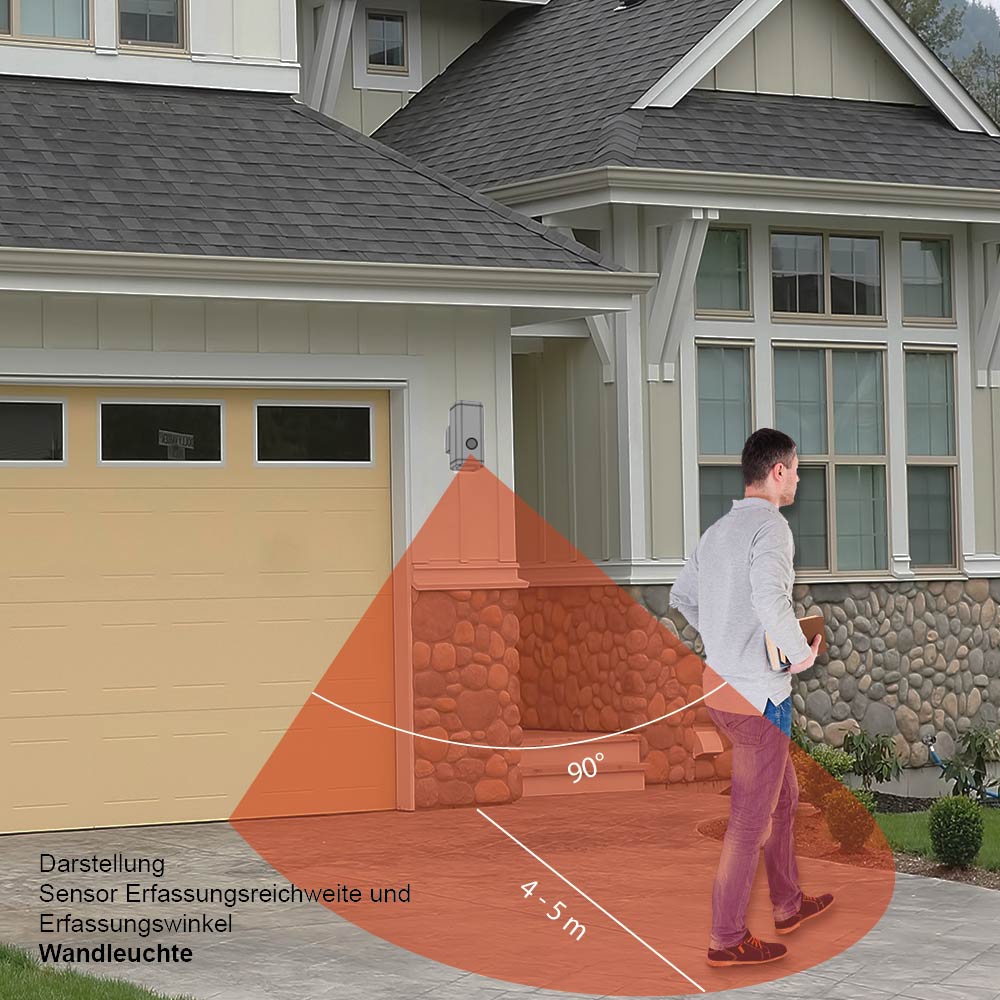 Außen Wandleuchte "Lisa 1" Fackel mit Bewegungsmelder