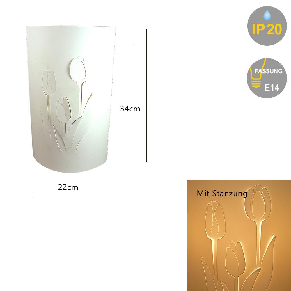Tischleuchte mit Blumenmotiv Tulpe Dekoleuchte