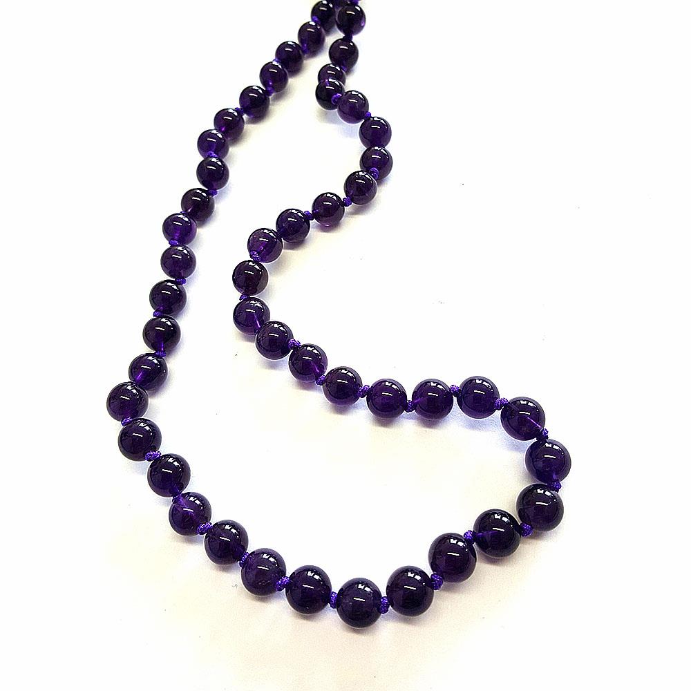 Halskette aus Amethyst Edelstein-Kugelkette 10mm