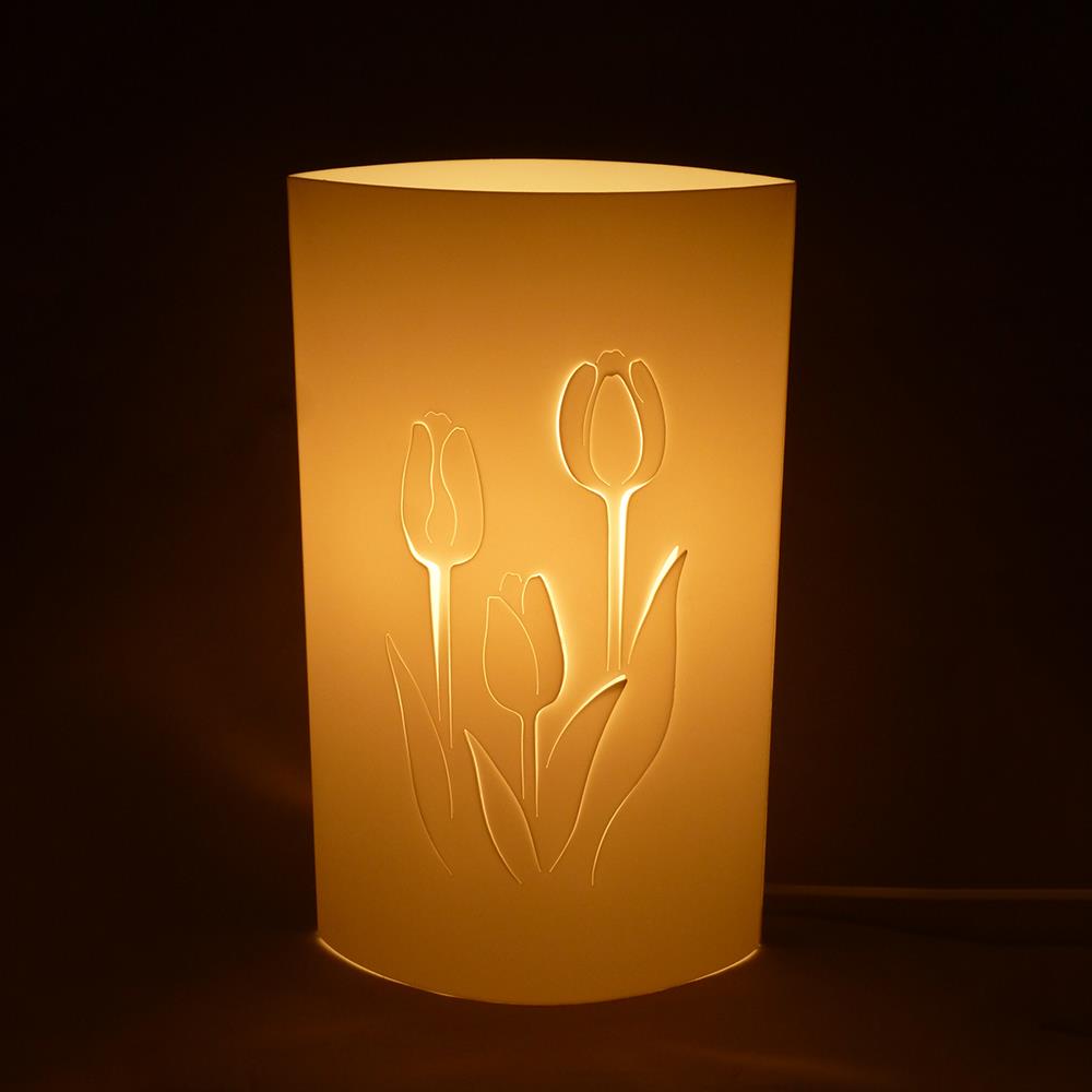 Tischleuchte mit Blumenmotiv Tulpe Dekoleuchte