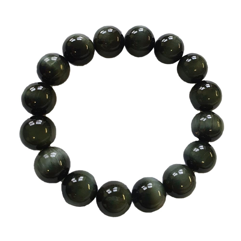 Armband aus Tigerauge grün Kugelarmband Naturstein Armreif
