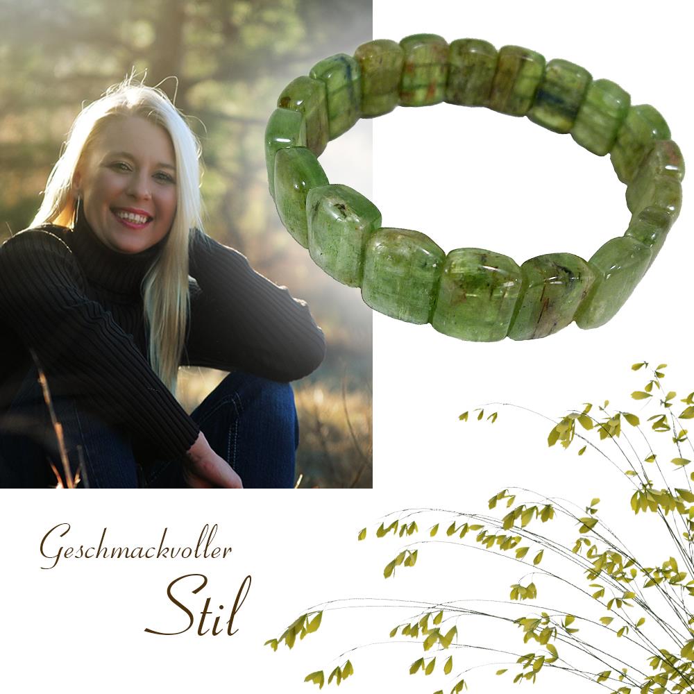 Wunderschönes Edelstein Armband aus grünem Quarz