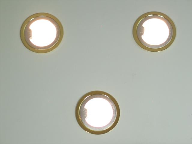 Einbauspot-3er Set messing Einbauleuchte G4
