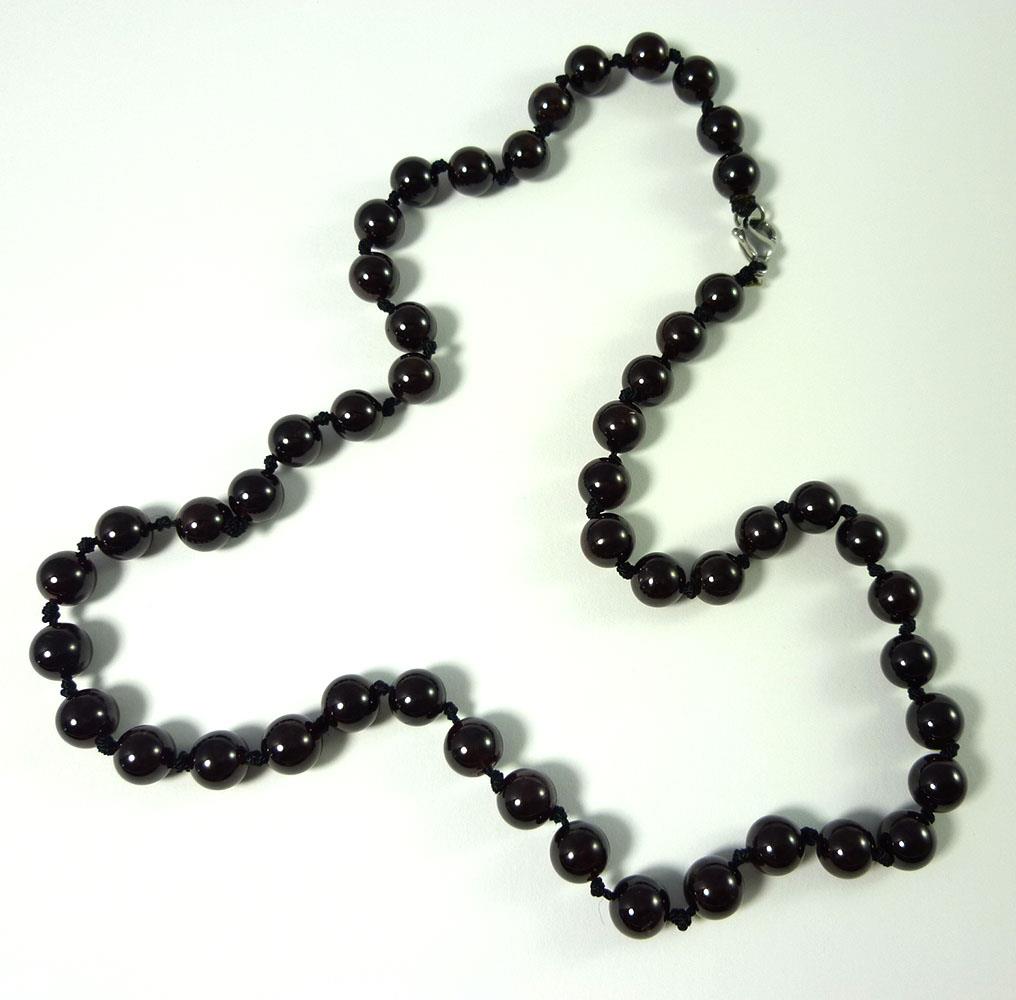 Edelstein Halskette aus Granatsteinen Kugelkette