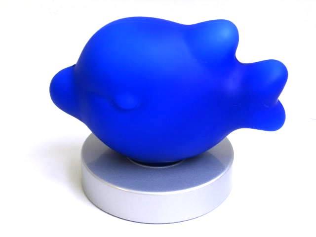  Vollglas-Tisch-Leuchte FABIUS FISCH blau Dekolampe