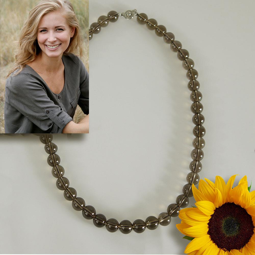 Kette Rauchquarz Kugelkette Naturstein Edelsteinkette