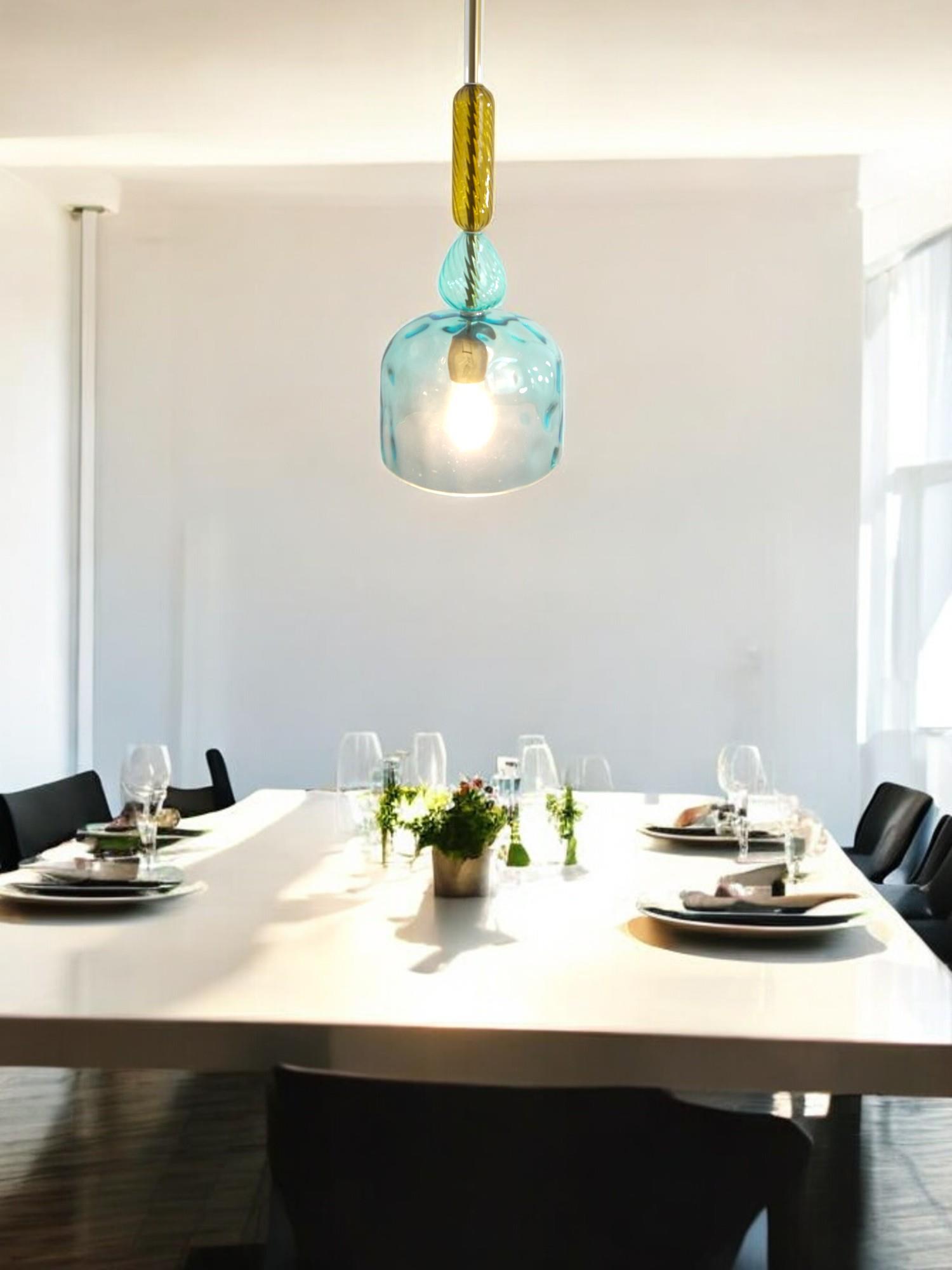 Moderne Glas Pendelleuchte ELIA 1-flammig Hängelampe