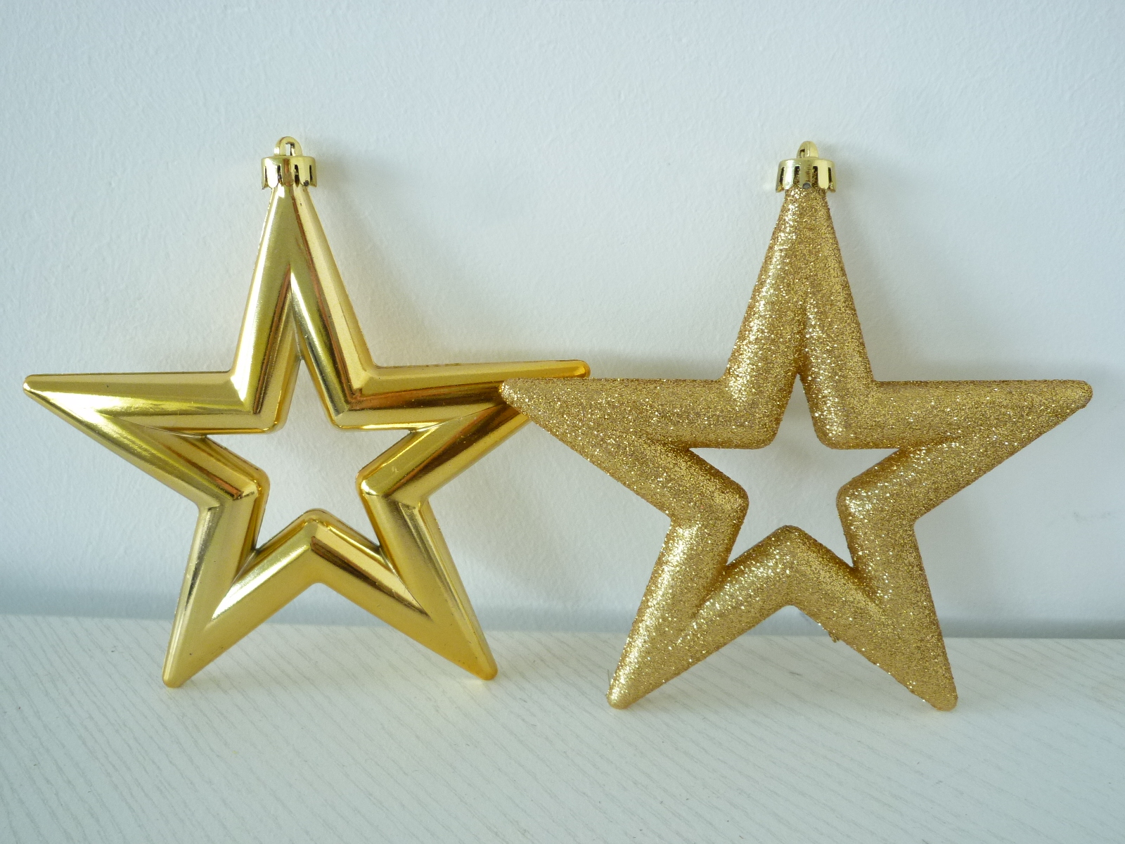2 x bruchfeste Weihnachtssterne STERN  Baumschmuck Hänger