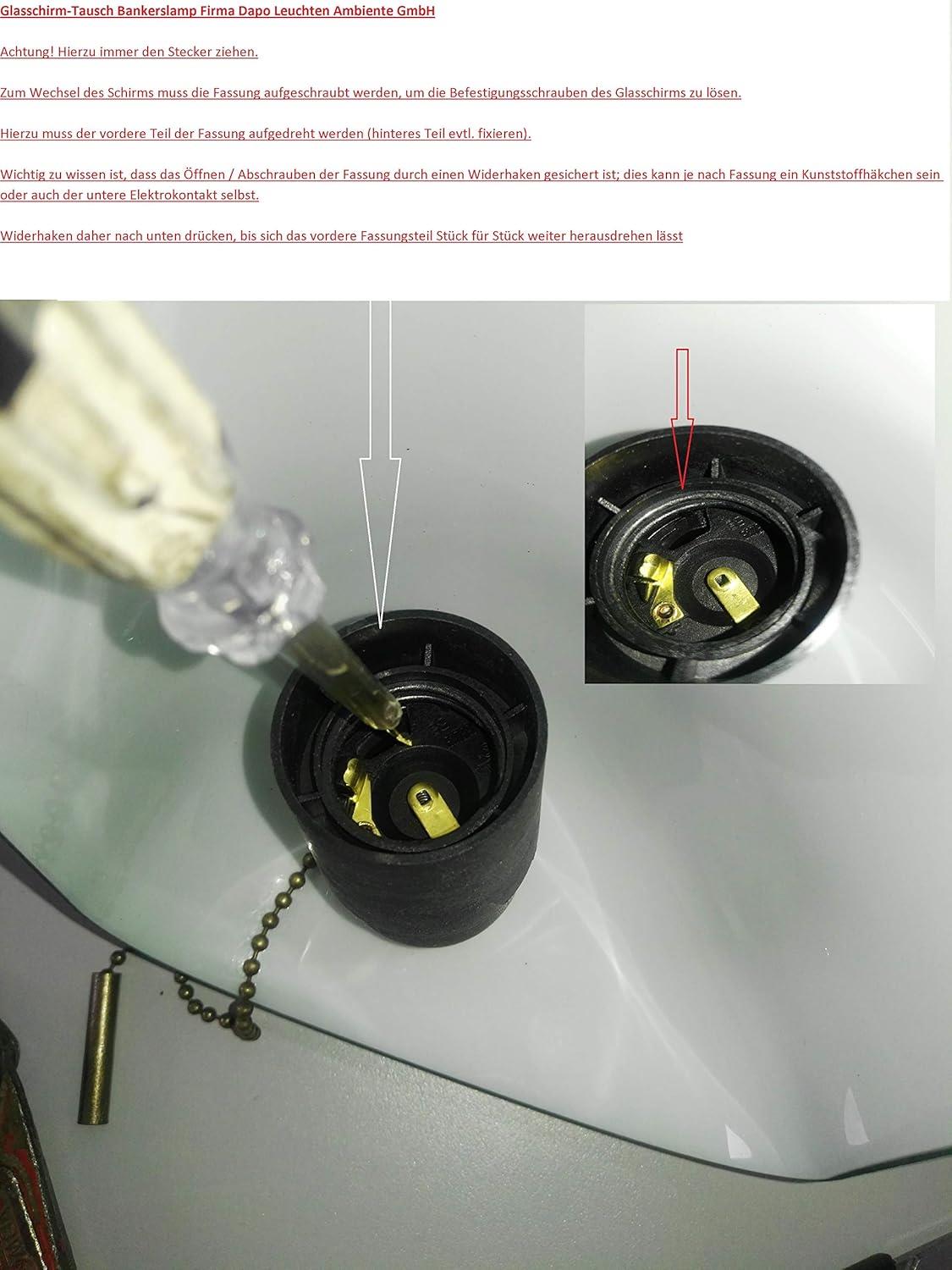 Glasschirm Bankerslamp grün