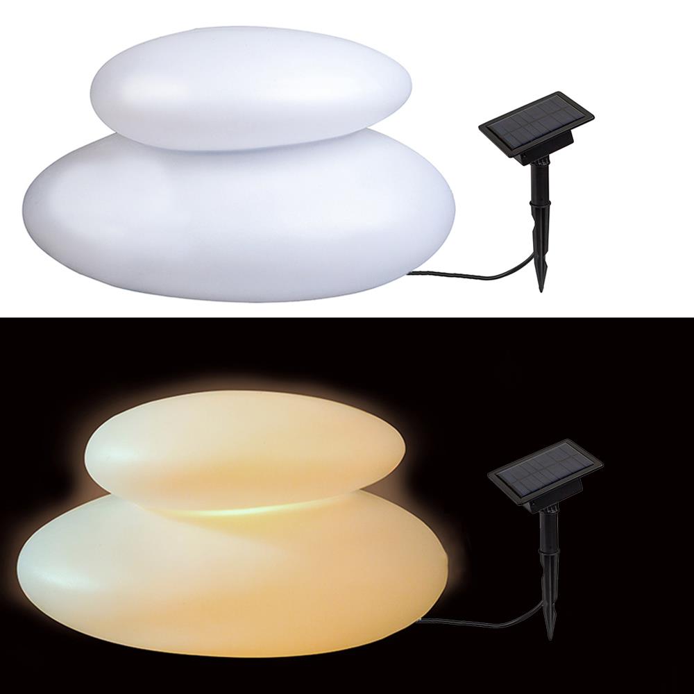 2 x Solar-Dekostein Duo Solarleuchte