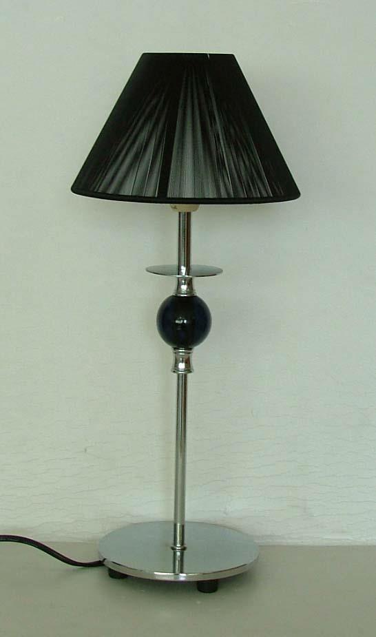 Tischleuchte Marietta mit Seidenschirm schwarz